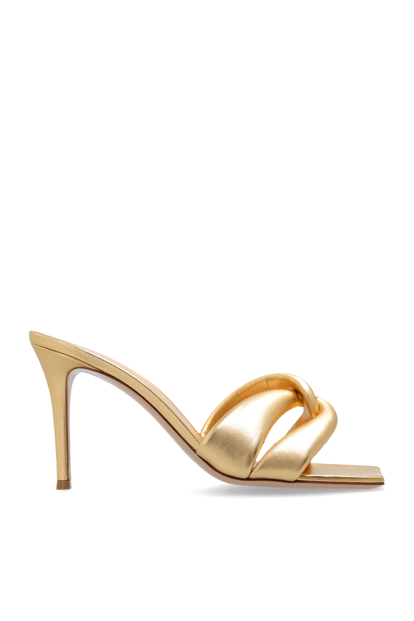 Gold high heel mules online